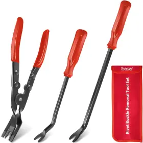 Keze 656485281962 3 Pcs Auto Clip Pliers Set And Fastener Remover Car Trim Rivet Removal P