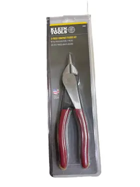 D228-7 Klein Tools 92920 2 Pc Compact Pliers Kit D203-8 And Same Day Shipping