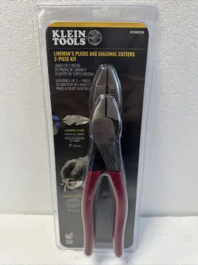 D2139ne2288 Klein Tools Linemans Pliers And Diagonal Cutters 2pc Kit Made In Usa