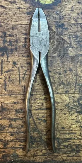 Klein Tools Kim-18k Vtg M.klein&sons Linesman Pliers With Climbing 8 1/2 Inch Long-chicago Usa