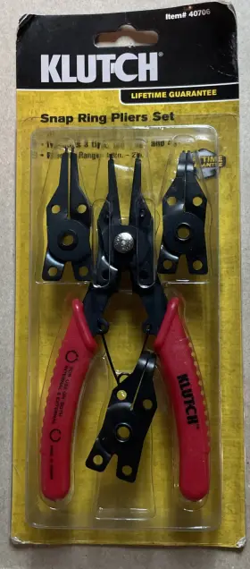 40706 Klutch Snap Ring Pliers Set Item #40706 Internal And External