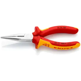 2506160 Knipex Long Nose Pliers With Cutter Chrome 1000v Insulated