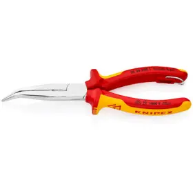 2626200t Knipex Angled Long Nose Pliers With Cutter 1000v 8-inch