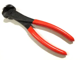 68-180 Knipex Red Handle Wire And Nail Cutting End Nipper Pliers 7.5 Inch Long 68180 Mint