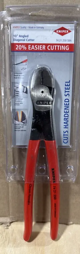Knipex 843221000400 10 Inch High Leverage Angled Diagonal Cutting Pliers 74 21 250 New