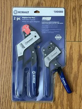 0404860 Kobalt New 2 Pc Magnum Grip Pliers Set Parallel Jaws Enhanced Power
