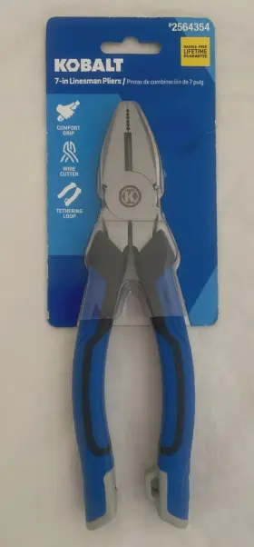 2564354 Kobalt New 7 Inch #2564354 Comfort Grip Linesman Pliers With Cutter