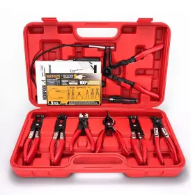 2153cr-1 Koopool Hose Clamp Pliers 9-piece Removal Kit With 24 Flexible