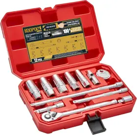 Np99240234 Koopool 12pc 3/8 Inch Spark Plug Socket Set With Drive Ratchet Wrench 3 One Size