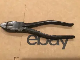 1801-6 Kraeuter Vintage Lineman Pliers With Side Cutters 6.5 Inch Usa Art Deco Handles