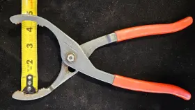 Lisle 011283601006 Slip Joint Angled Oil Filter Remover Pliers Wrench Red Handle