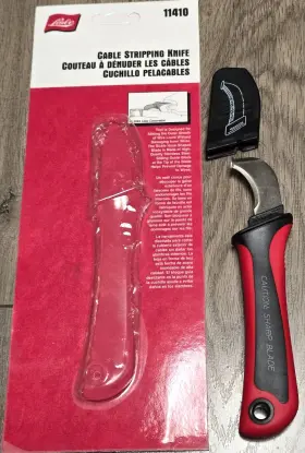 11410 Lisle New Pro Cable Stripping Knife With Blade Cover And Comfort Grip Handle #11410
