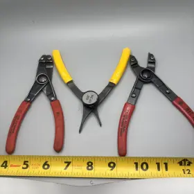 5007313 Mac Tools Lot Of 3 Internal External And Convertible Retaining Ring Pliers Read Desc