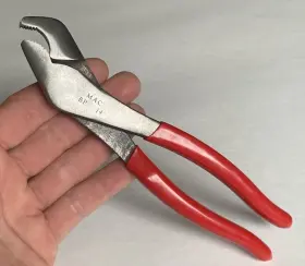 Bp-14 Mac Tools Vintage 7-1/4 Inch Bp 14 Nut Jaw Pliers Red Handle Usa Made Fast Free Ship