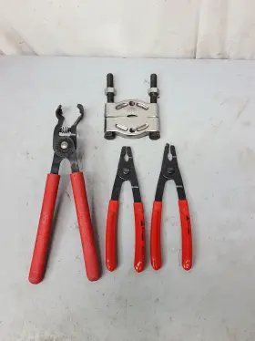 Br1-br2 Mac Tools Lot Usa Brp2 And Brp1 Inch C Ring Brake Pliers Set Bearing Splitter Pb1122