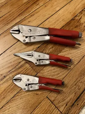 Lp10s-lp5c Mac Tools Locking Pliers Vise Grips Rubber 3 Pcs Usa Made