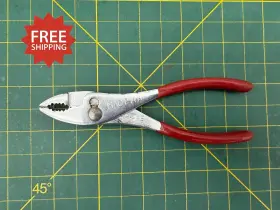P-14-a Mac Tools Vintage Mini Slip Joint Pliers - Red Handle Made In Usa