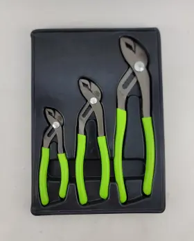 P12ajcstg Mac Tools 3 Pc French-made C.s.t. Pliers Set Hi-viz Green 7 Inch 10 12 Excellent