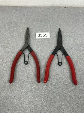 P21a Mac Tools P22a Usa Straight Tip And 90 Degree Lock Ring Clip Pliers Red Grip