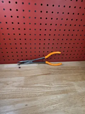P301734o Mac Tools 10 Inch Orange Spring Loaded Right Angle Needle Nose Pliers