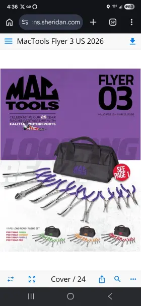 Mac Tools P301756ap 11-pc Long Reach Plier Set