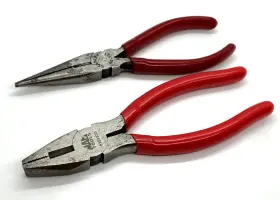 P-301830 Mac Tools P301830 84-121 84121 Stanley Set 6.5 Inch Long Lineman Pliers Needle Nose Wire Cutters Lot Red