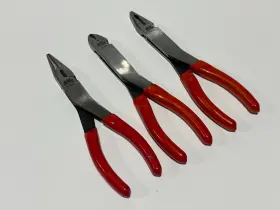 P301866 Mac Tools 3pc Red Soft Grip Handle Pliers Cutters Set Lot P301 Series