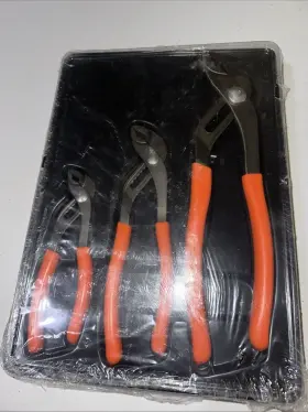 Ps3ajcsto Mac Tools Three-piece Adjustable Slip Joint Plier Set In Orange
