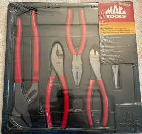 Ps58a Mac Tools 5 Pc. 8 Inch Pliers With 12 Tongue And Groove Plastic Storage Tray