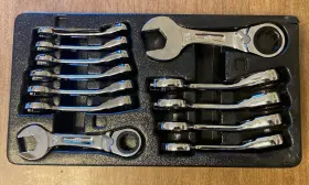 Rws28mmpta-rws219mmpta Mac Tools 12 Metric Stubby Ratcheting Combo Wrenches 8mm - 19mm New