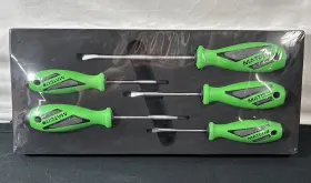 Sspcg5ca Matco Tools 5pc. Screwdriver Set Green With Form Fit Tray New Sspcg5ca Matco Tools 5pc. Screwdriver Set Green With Form Fit Tray New