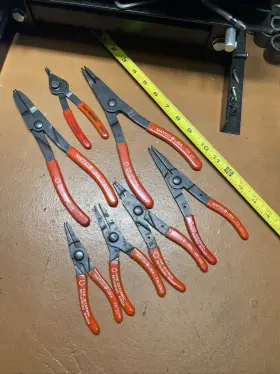 Tp21-26 Matco Vintage Usa 7 Piece Combination Internal External Snap Ring Pliers Set