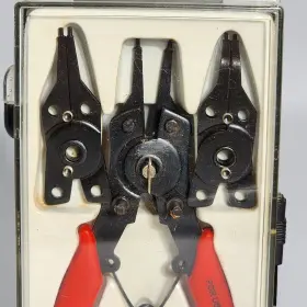 3578 Michigan Industrial Tools #3578 5 Piece Snap Ring Pliers Set Red