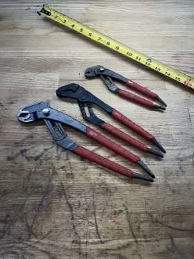 48220212 Milwaukee 3 Piece 12 Inch 10 8 Reaming Groove Straight Jaw Slip Joint Plier Set