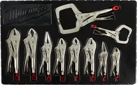48-22-3690 Milwaukee Electric Tools 10-piece Torque Lock Curved Jaw Pliers Kit