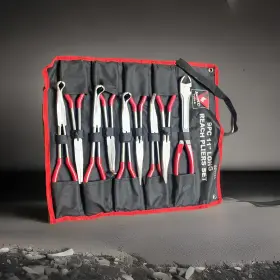 02114a Neiko 9pcs 11 Inch Long Nose Plier Set Reach Circle Bent Needle Diagonal Cutter