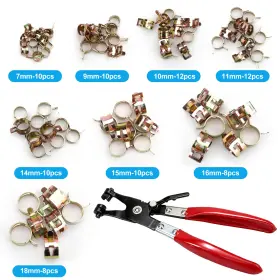 Nsioutlet 655887822919 80 Professional Hose Clamp Kit 7-18mm Spring Band Clamps For Water Pipe With Plier