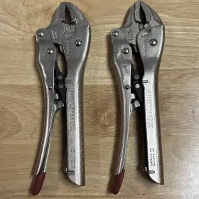 Chh10100 Palmgren C.h. Hanson 10 Inch Locking Pliers Curved Jaw Automatic Adjusting Lot Of 2