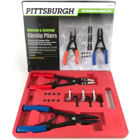 60593 Pittsburgh Internal External Snap Circlip Retaining Ring Pliers Set 0-80