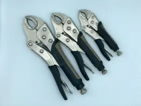 64036 Pittsburgh 3-piece Curved Jaw Locking Pliers Set 5 Inch 7 And 10 - #64036