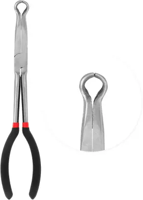 604391 Psyqtsuary 1 Tymhdeby Spark Plug Removal Plier 11 Inch Hose Pliers 1/2-inch Silver And Black