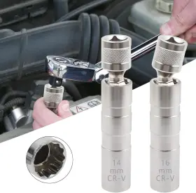 00253 Qixiang Cb 14mm&16mm 5/8 Inch Spark Plug Socket Set Thin Walled Magnetic
