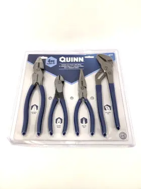 64262 Quinn 4pc Set Pliers Groove Joint Linesman Long Nose Diagonal