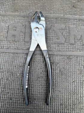 Sears 30766 Rare Nos 8 Inch Slip Joint Pliers Nickel Plated Stickered Craftsman