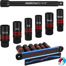 84089 Sedy 3/8ftft-drive Spark Plug Socket Set 7-piece Sae And Metric Impact