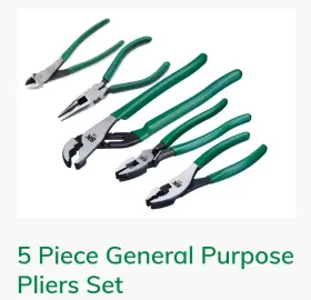 Sk17834 Sk Professional Tools - 5 Piece General Pliers Set New Made In The Usa