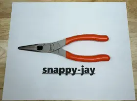 196acfo Snap-on Tools Usa New Orange 8 Inch Soft Grip Needle Nose Pliers With Cutter