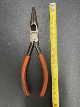 196b Snap-on Vintage Tools 7 Inch Vacuum Grip Needle Nose Pliers With Cutter No