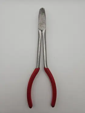 Snap-on 408cp Snap-on Long Reach Bent Needle Nose Pliers Red 8 Inch - Used