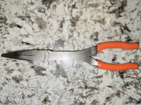 411cfo Snap-on 411cf Tools Orange Soft Grip 11 Inch Long Neck 35 Bent Nose Pliers Usa